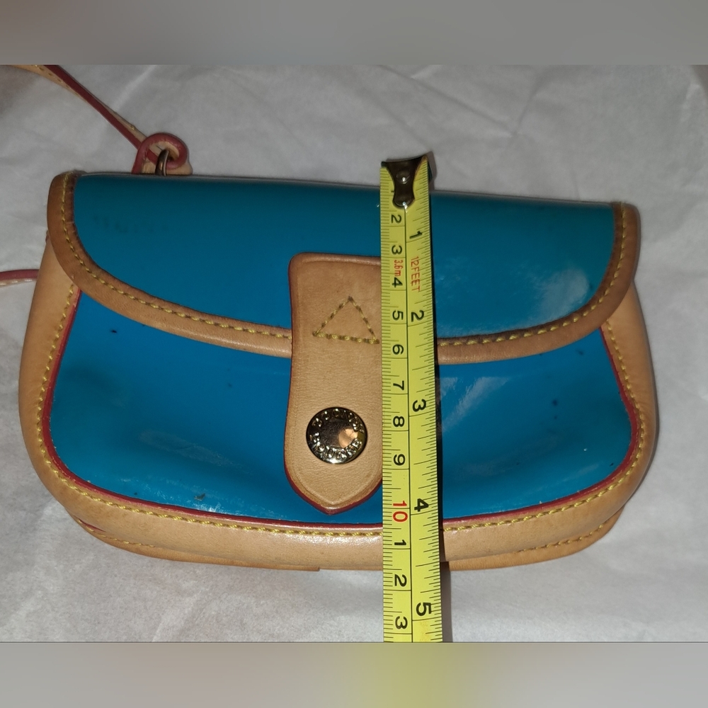 Dooney Bourke Teal Green and Tan Women's Wristlet, Clutch. Patent. CLOSING SALE - Picture 7 of 14